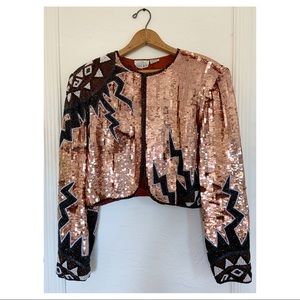 Vintage sequin silk jacket
